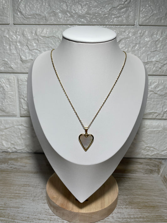 Ατσάλινο κολιέ με ακρυλικό στοιχείο φίλντισι