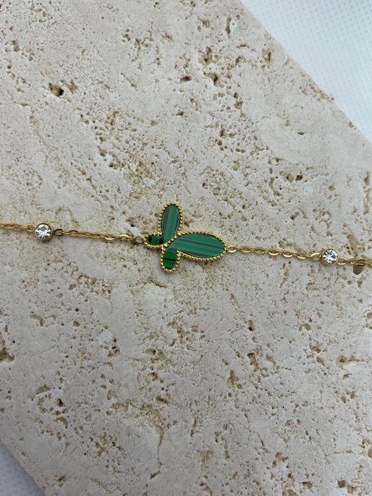 Βραχιόλι με πράσινη πεταλούδα