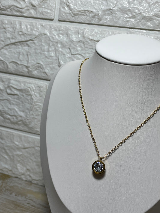 Κολιέ μονόπετρο ζιργκόν