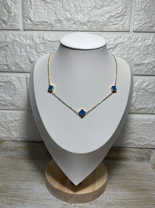 Χρυσό κολιέ με σταυρούς σμάλτου