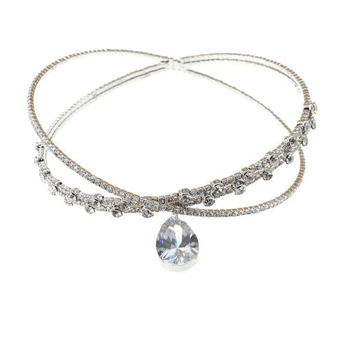 Κολιέ chocker με κρεμαστό κρύσταλλο