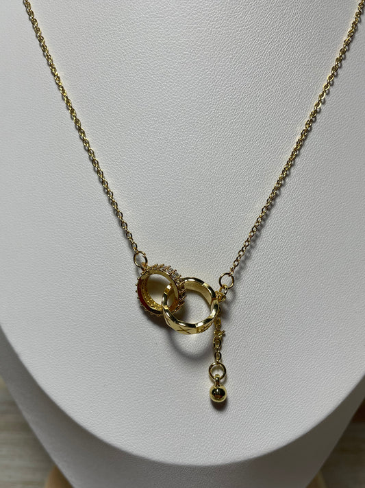 Χρυσό κολιέ ellipse