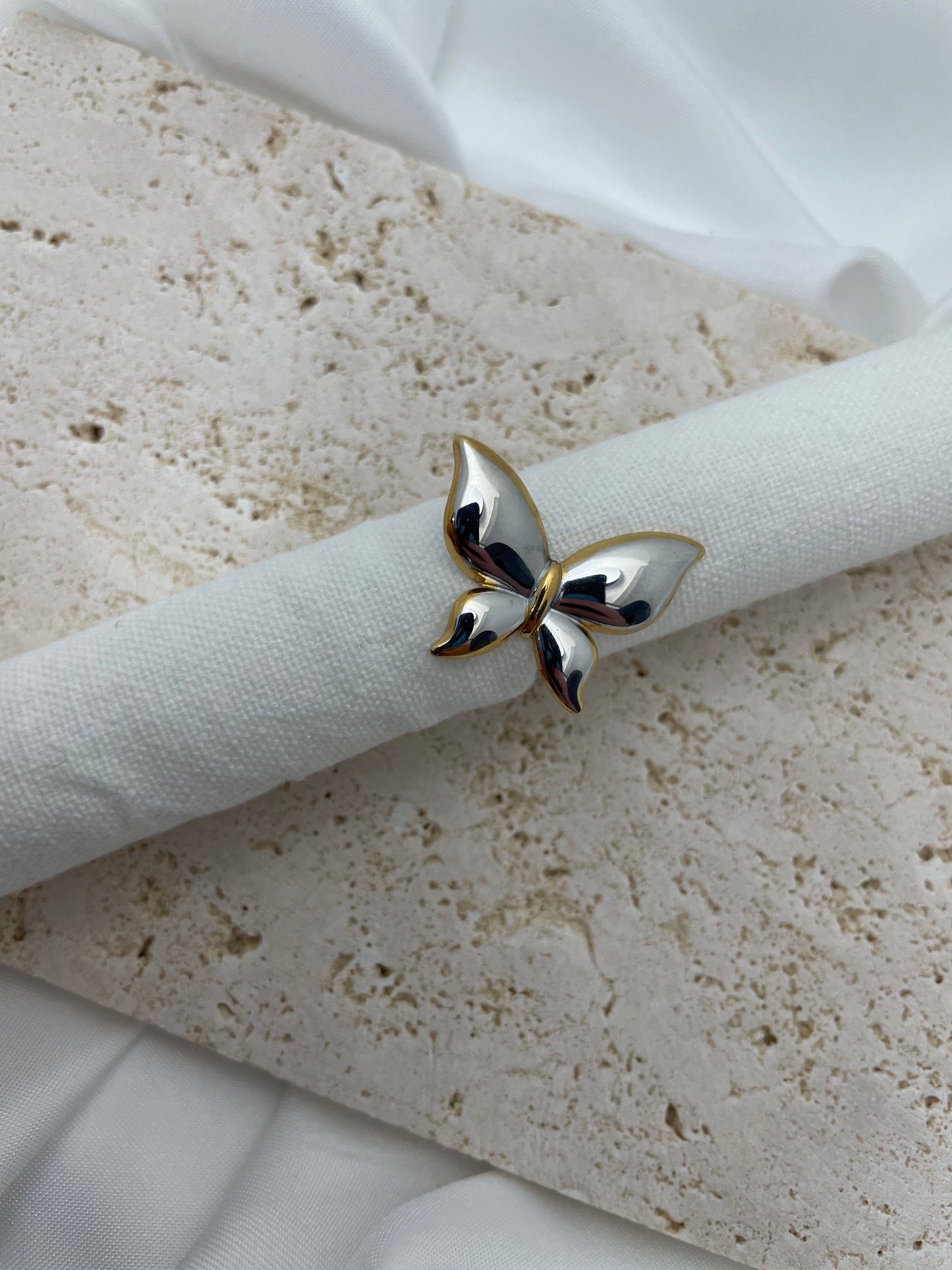 Δαχτυλίδι δίχρωμη πεταλούδα