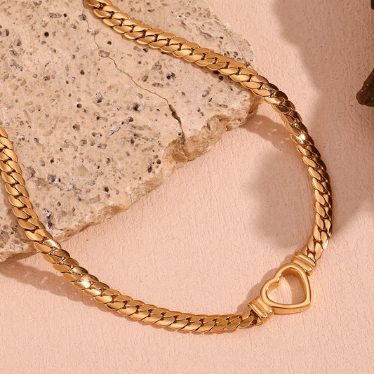 Κολιέ χρυσή αλυσίδα καρδιά