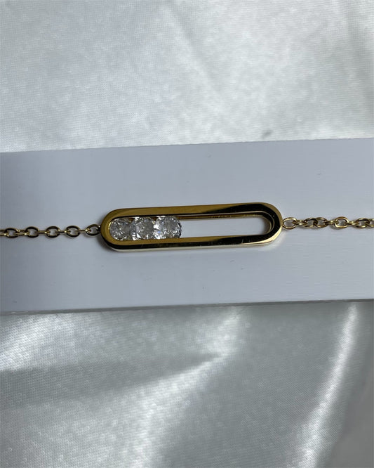 Βραχιόλι με κινούμενη μπάρα zircon