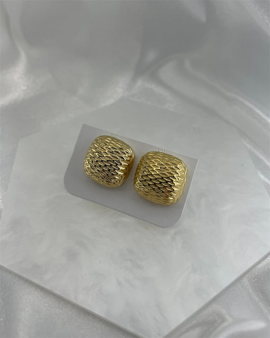 Σκουλαρίκια χρυσά κουμπιά