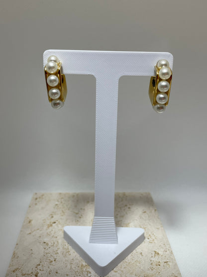 Χρυσοί κρίκοι με πέρλες