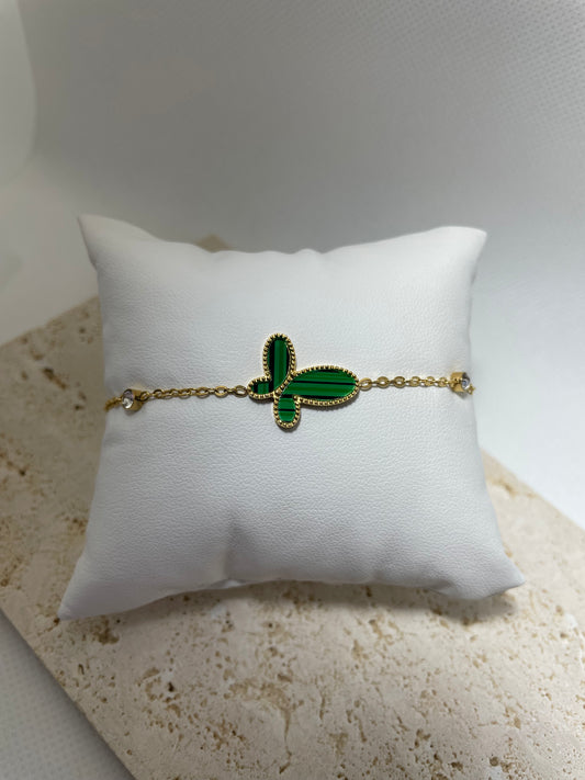Βραχιόλι με πράσινη πεταλούδα