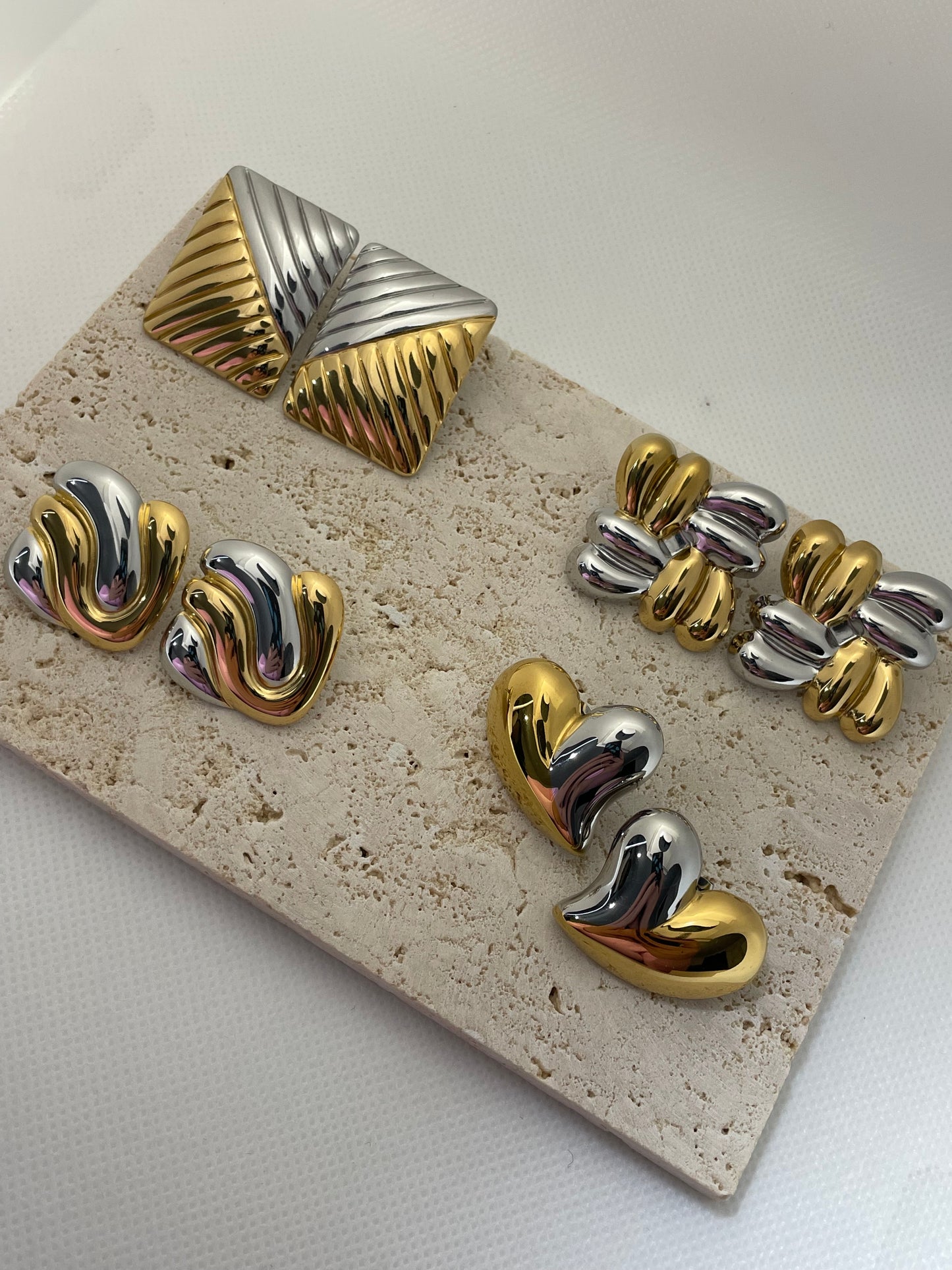 Σκουλαρίκια δίχρωμα