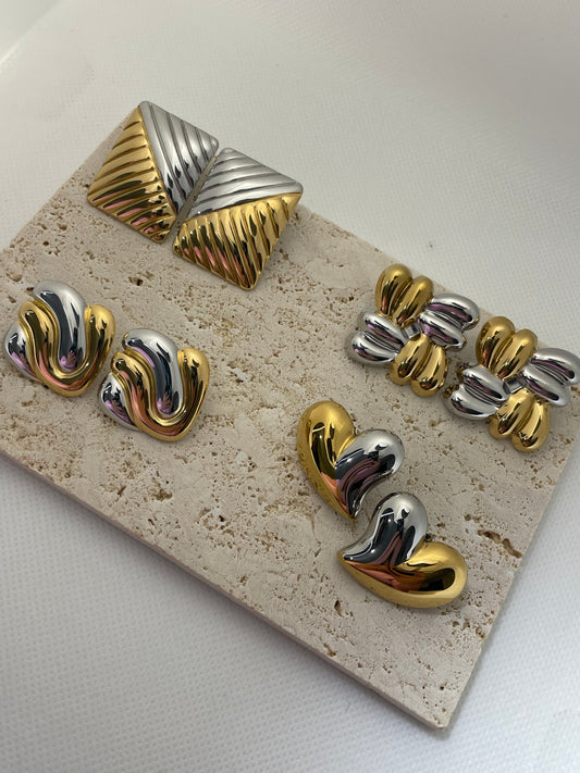 Σκουλαρίκια δίχρωμα