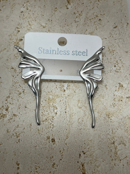 Σκουλαρίκια ασημί φτερά