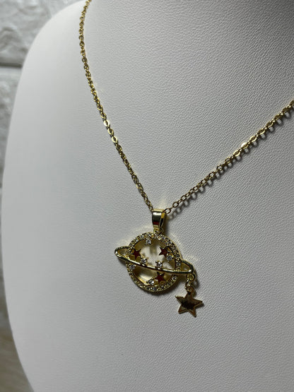 Χρυσό κολιέ πλανήτης