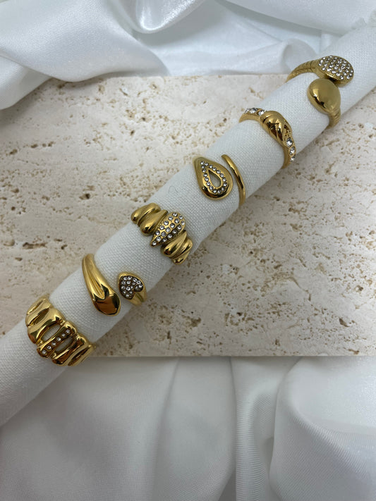 Ατσάλινα χρυσά δαχτυλίδια (Συλλογή 2)