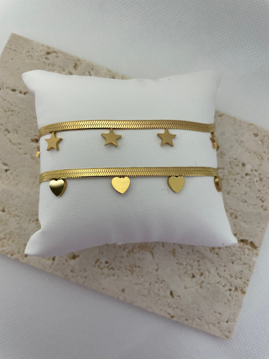 Βραχιόλι snake αλυσίδα με κρεμαστά στοιχεία