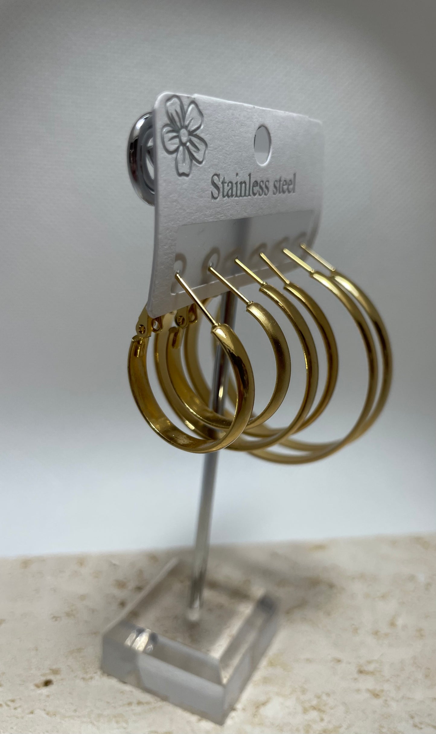 Σετ σκουλαρίκια curved κρίκοι