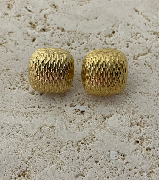 Σκουλαρίκια χρυσά κουμπιά