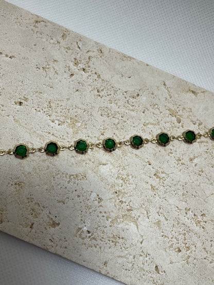 Βραχιόλι με πράσινα κρύσταλλα
