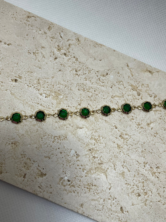 Βραχιόλι με πράσινα κρύσταλλα