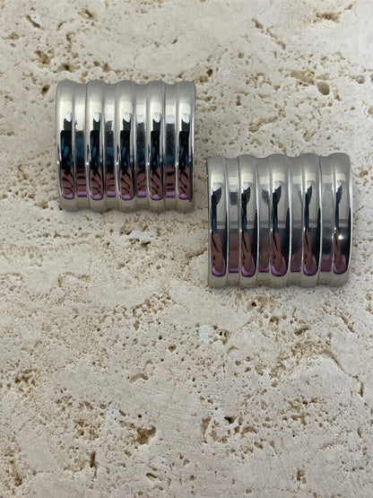 Ατσάλινα ασημί σκουλαρίκια