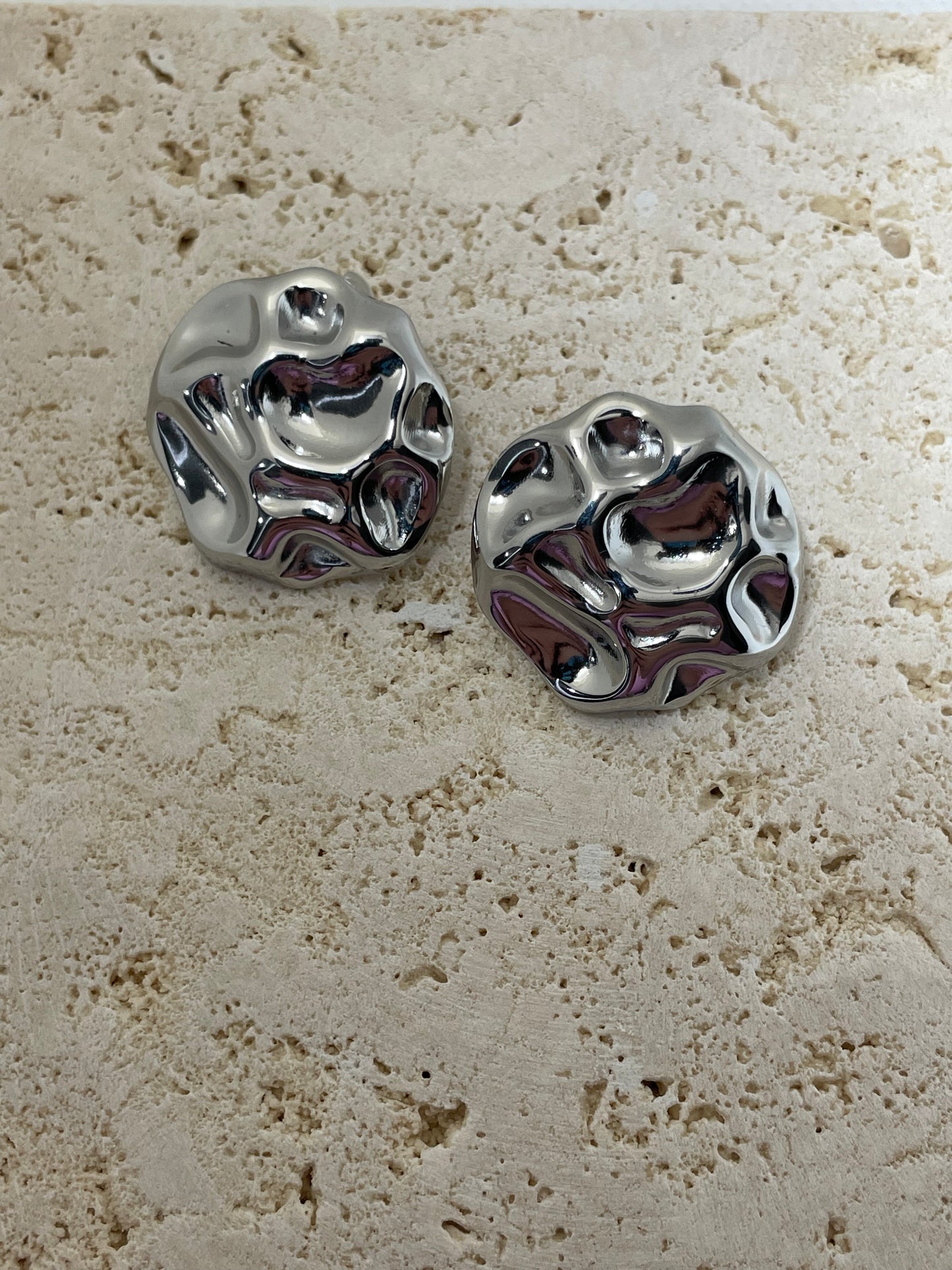 Ατσάλινα ασημί σκουλαρίκια κύκλοι