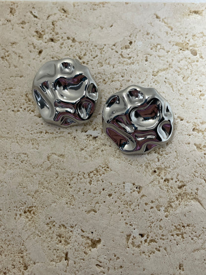 Ατσάλινα ασημί σκουλαρίκια κύκλοι