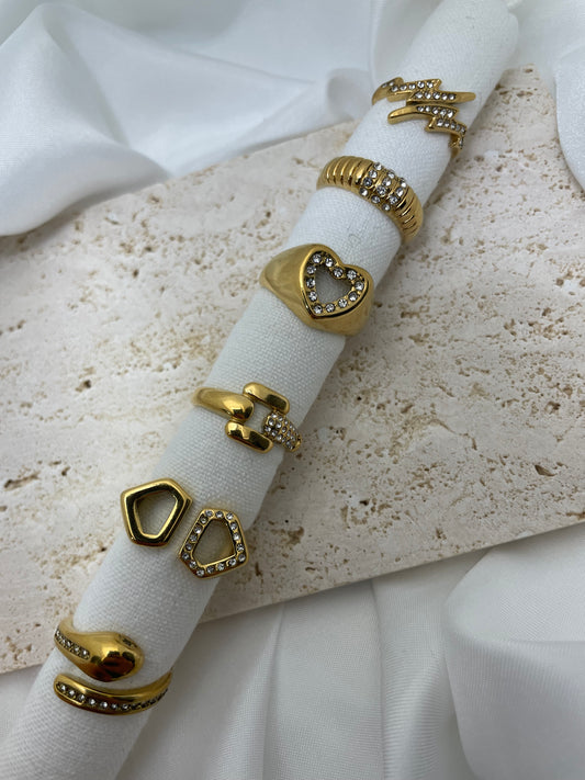 Ατσάλινα χρυσά δαχτυλίδια (Συλλογή 1)