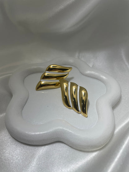 Σκουλαρίκια δίχρωμα φτερά