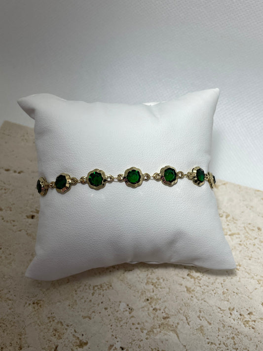 Βραχιόλι με πράσινα κρύσταλλα
