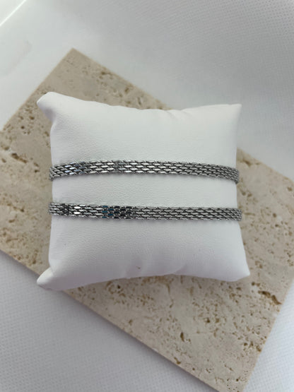 Ασημί βραχιόλι αλυσίδας μπίσμαρκ