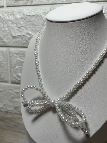 Κολιέ φιόγκος με πέρλες