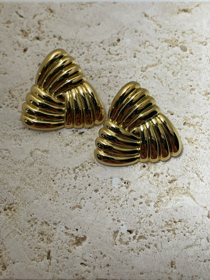 Σκουλαρίκια χρυσά τρίγωνα