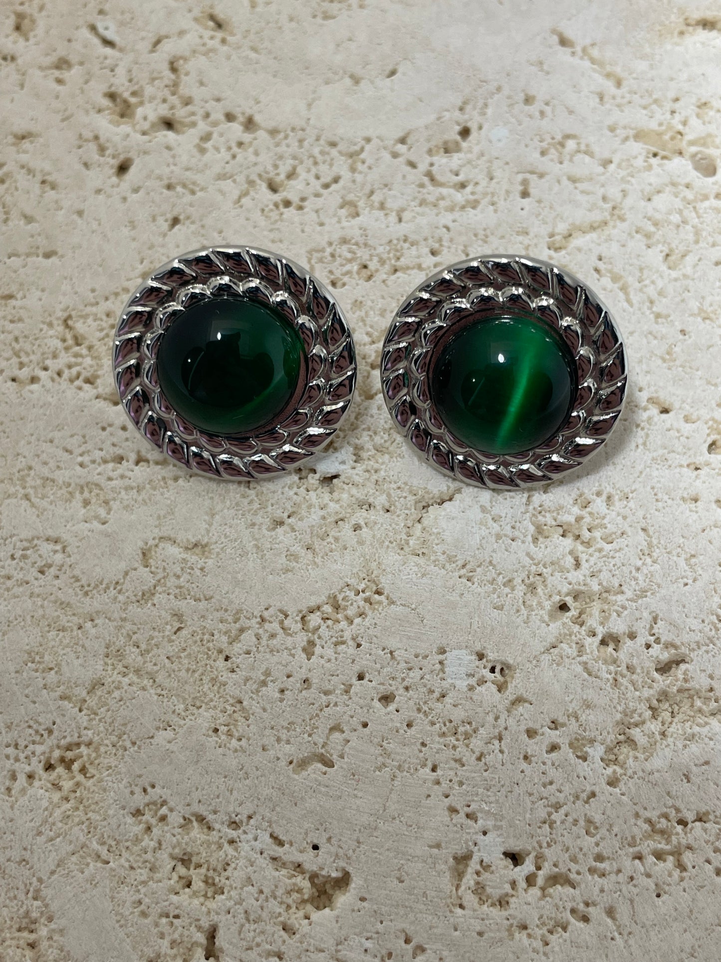 Ατσάλινα ασημί σκουλαρίκια κύκλοι