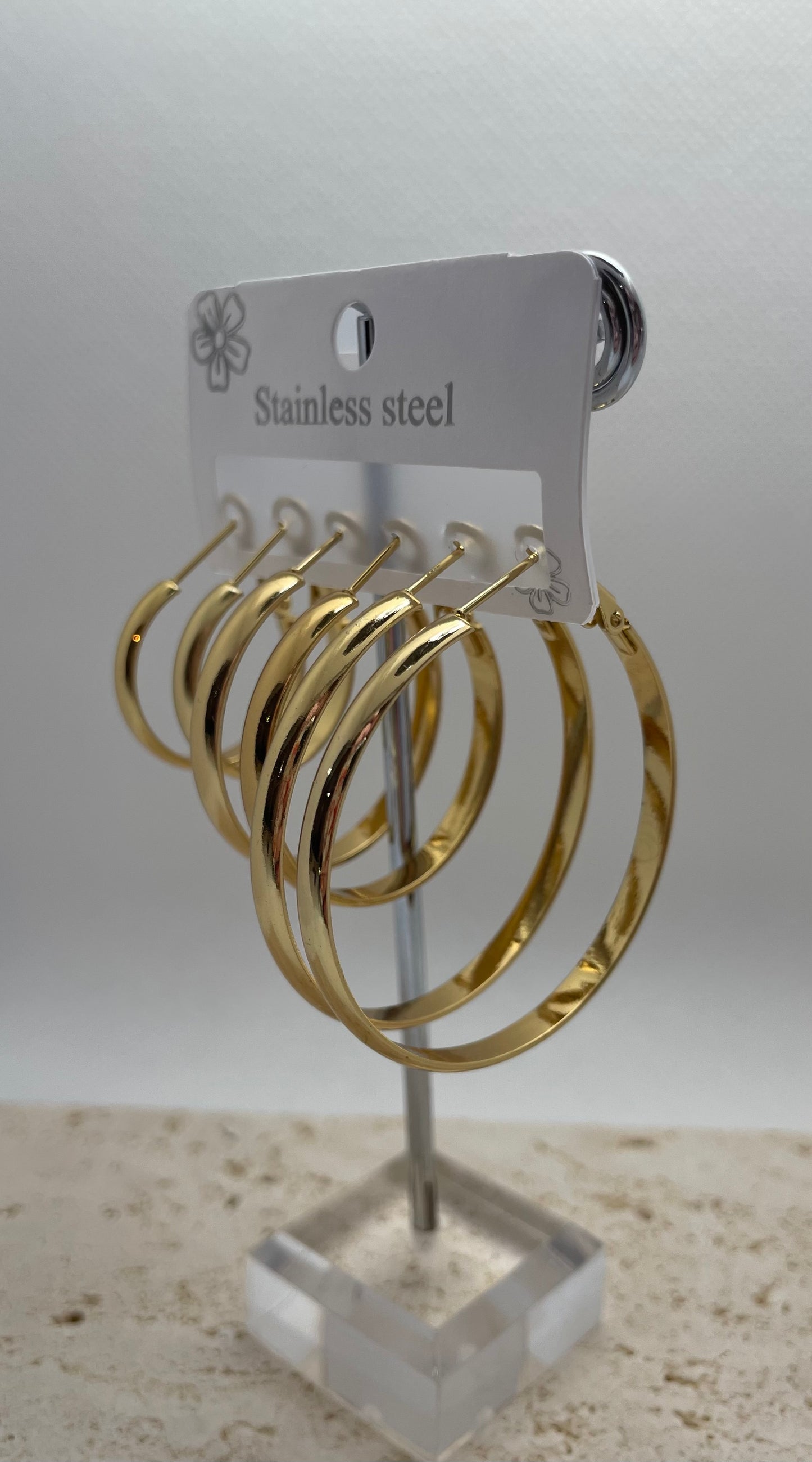 Σετ σκουλαρίκια curved κρίκοι