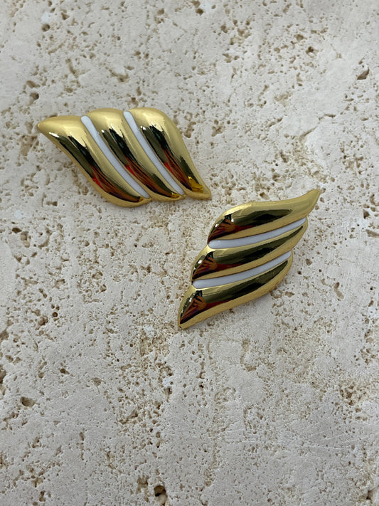 Σκουλαρίκια δίχρωμα φτερά