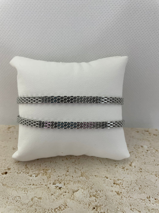 Ασημί βραχιόλι αλυσίδας μπίσμαρκ