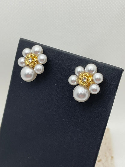 Σκουλαρίκια μαργαρίτα με πέρλες