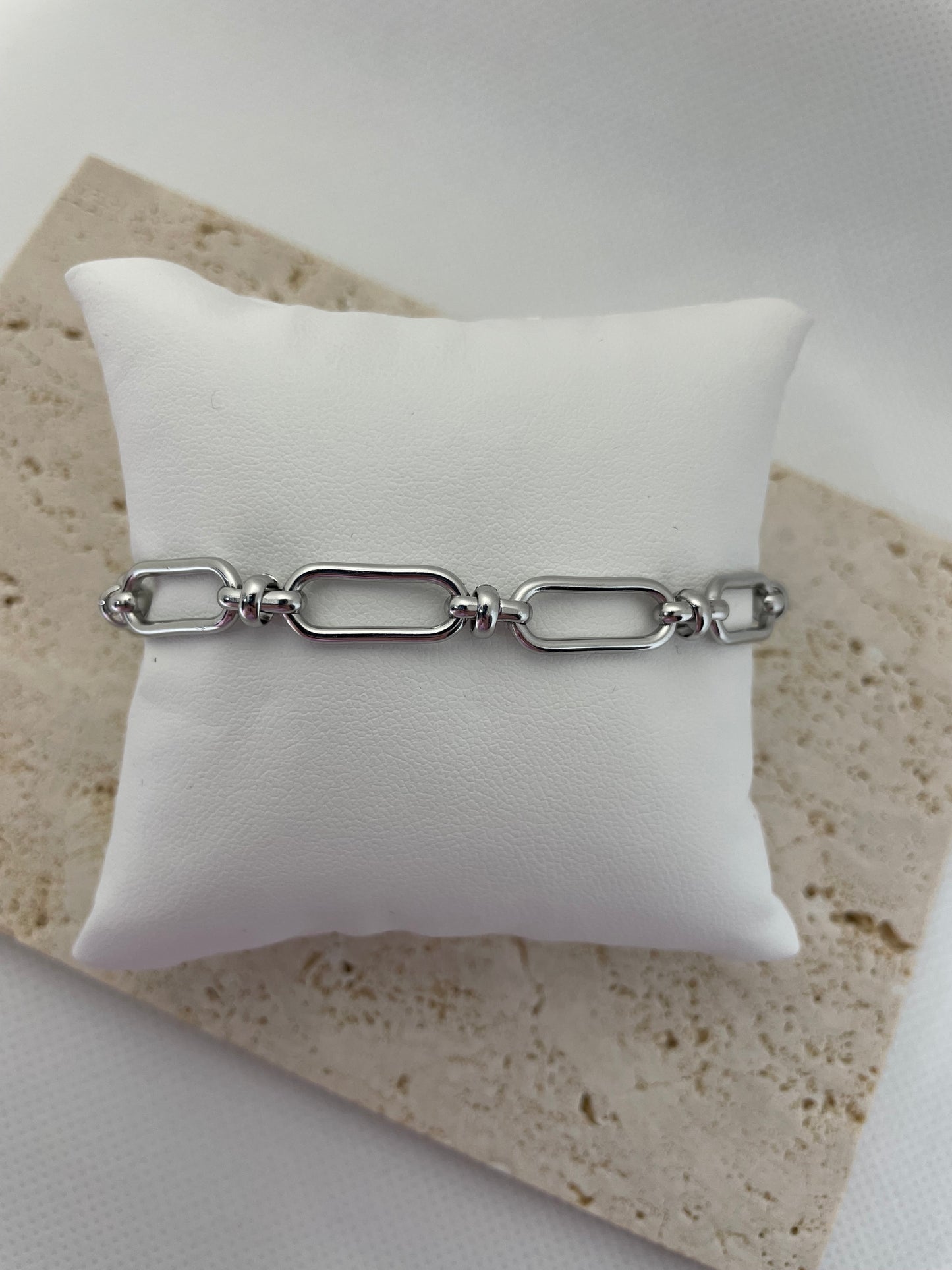 Ασημί βραχιόλι αλυσίδα κρίκοι