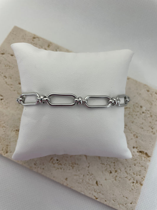 Ασημί βραχιόλι αλυσίδα κρίκοι