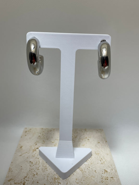 Σκουλαρίκια χοντροί ασημί κρίκοι