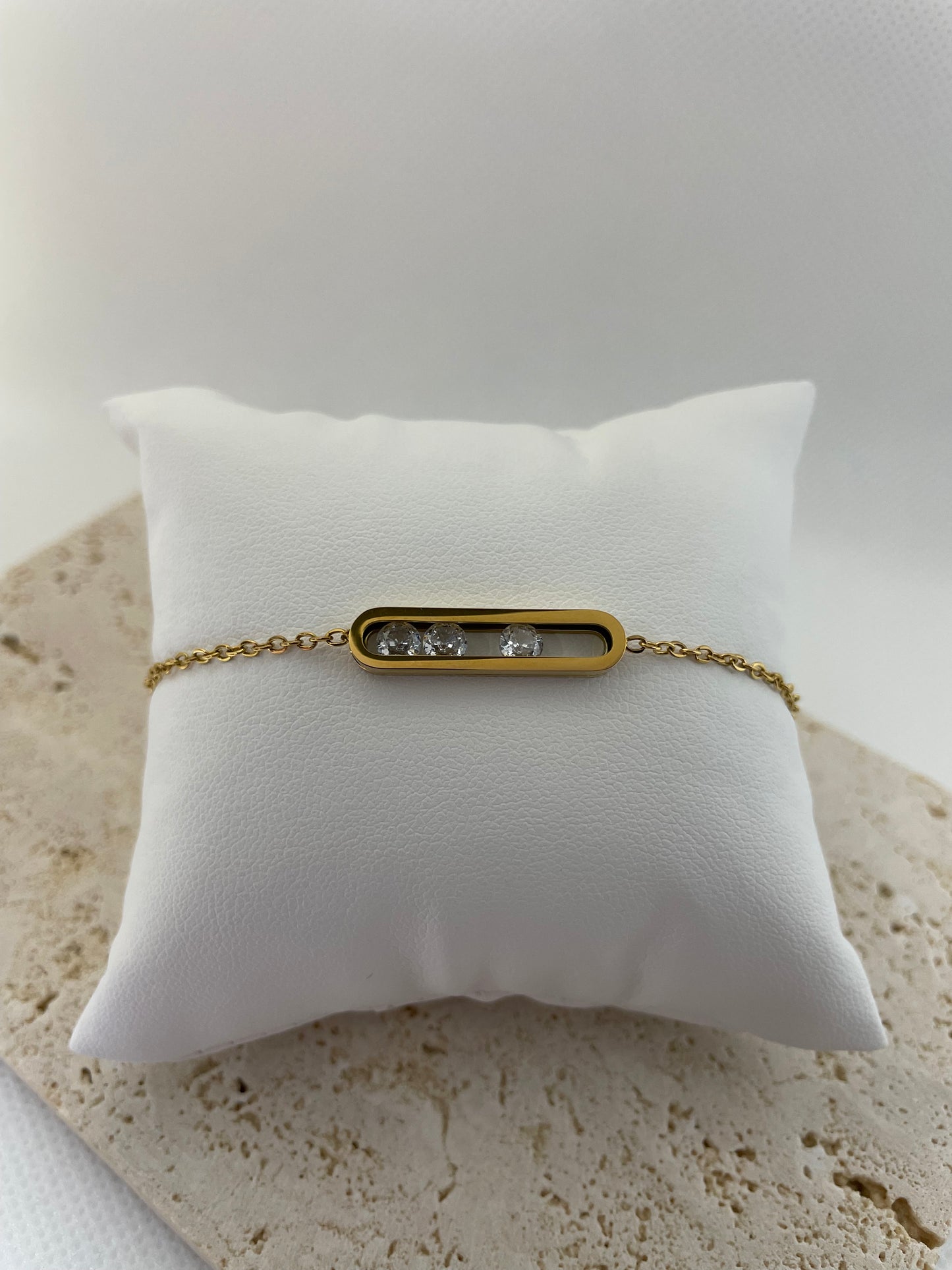 Βραχιόλι με κινούμενη μπάρα zircon