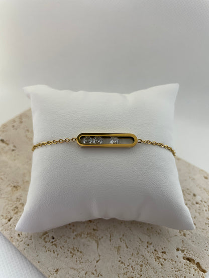 Βραχιόλι με κινούμενη μπάρα zircon