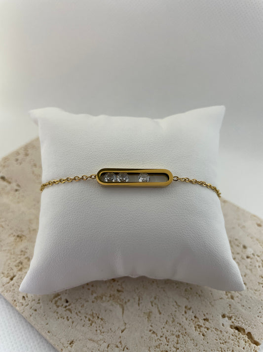 Βραχιόλι με κινούμενη μπάρα zircon