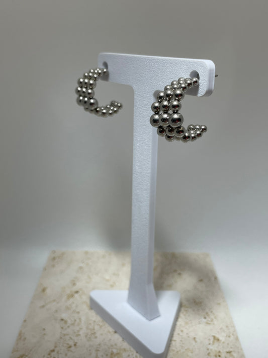 Τριπλοί ασημί κρίκοι