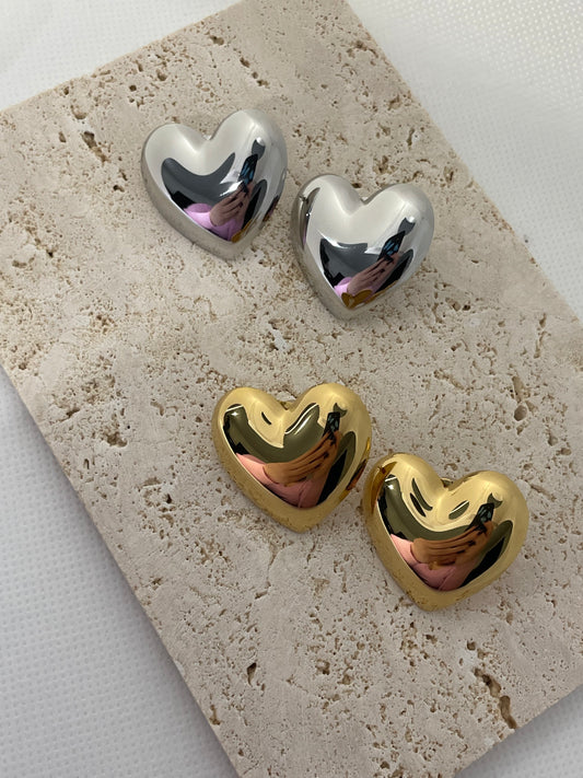Σκουλαρίκια καρδιά καθρέφτης