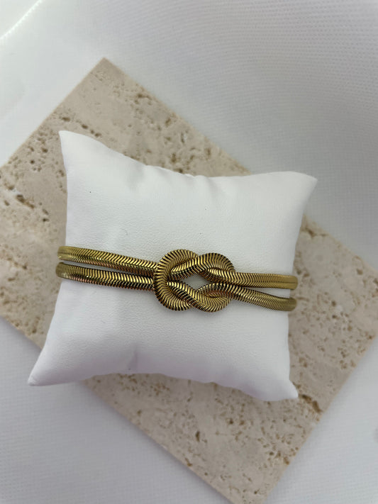 Βραχιόλι αλυσίδας snake με κόμπο