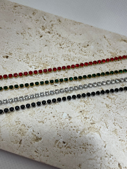 Ατσάλινο βραχιόλι ριβιέρα με κρύσταλλα