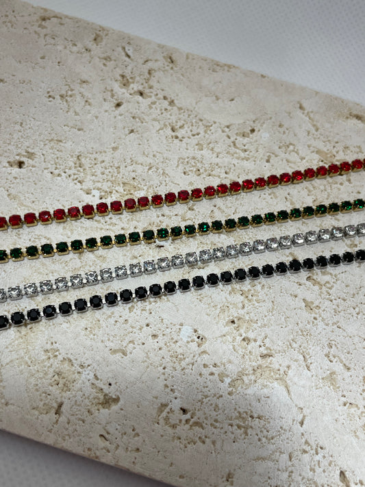 Ατσάλινο βραχιόλι ριβιέρα με κρύσταλλα