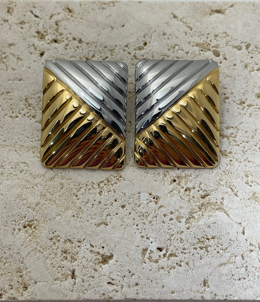 Σκουλαρίκια δίχρωμα