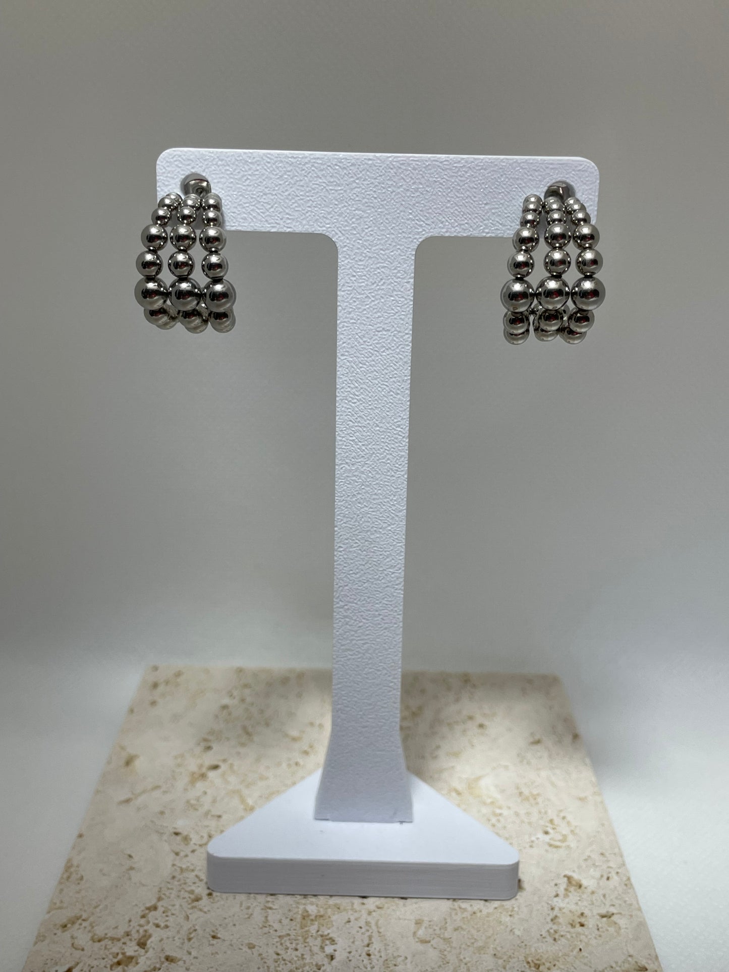 Τριπλοί ασημί κρίκοι