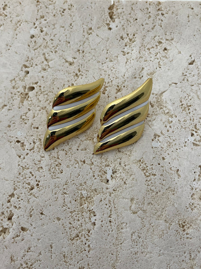 Σκουλαρίκια δίχρωμα φτερά